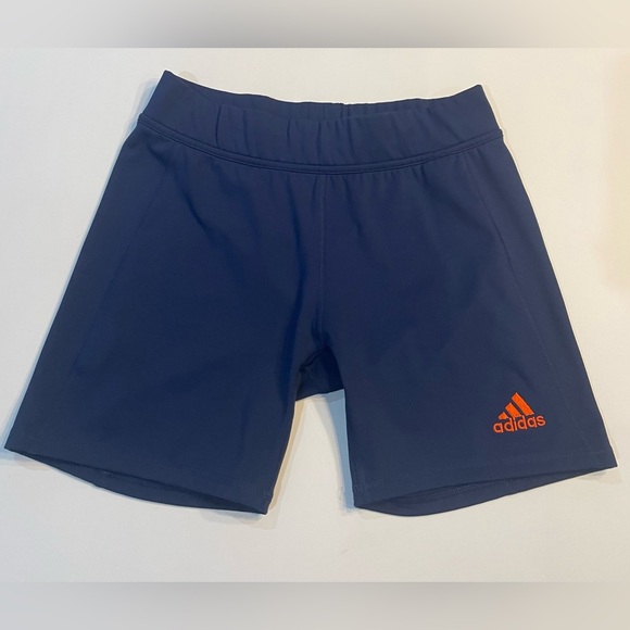 adidas Pants - Adidas Blue and Orange Bike Shorts with Elastic Waistband